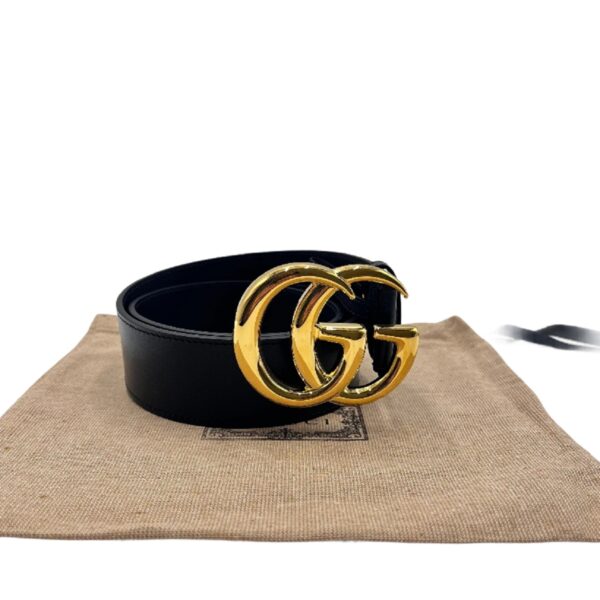 GUCCI GG Marmont leather belt with shiny buckle