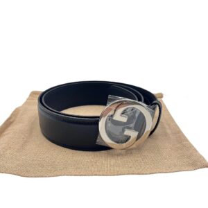 GUCCI leather belt with shiny buckle - immagine 7
